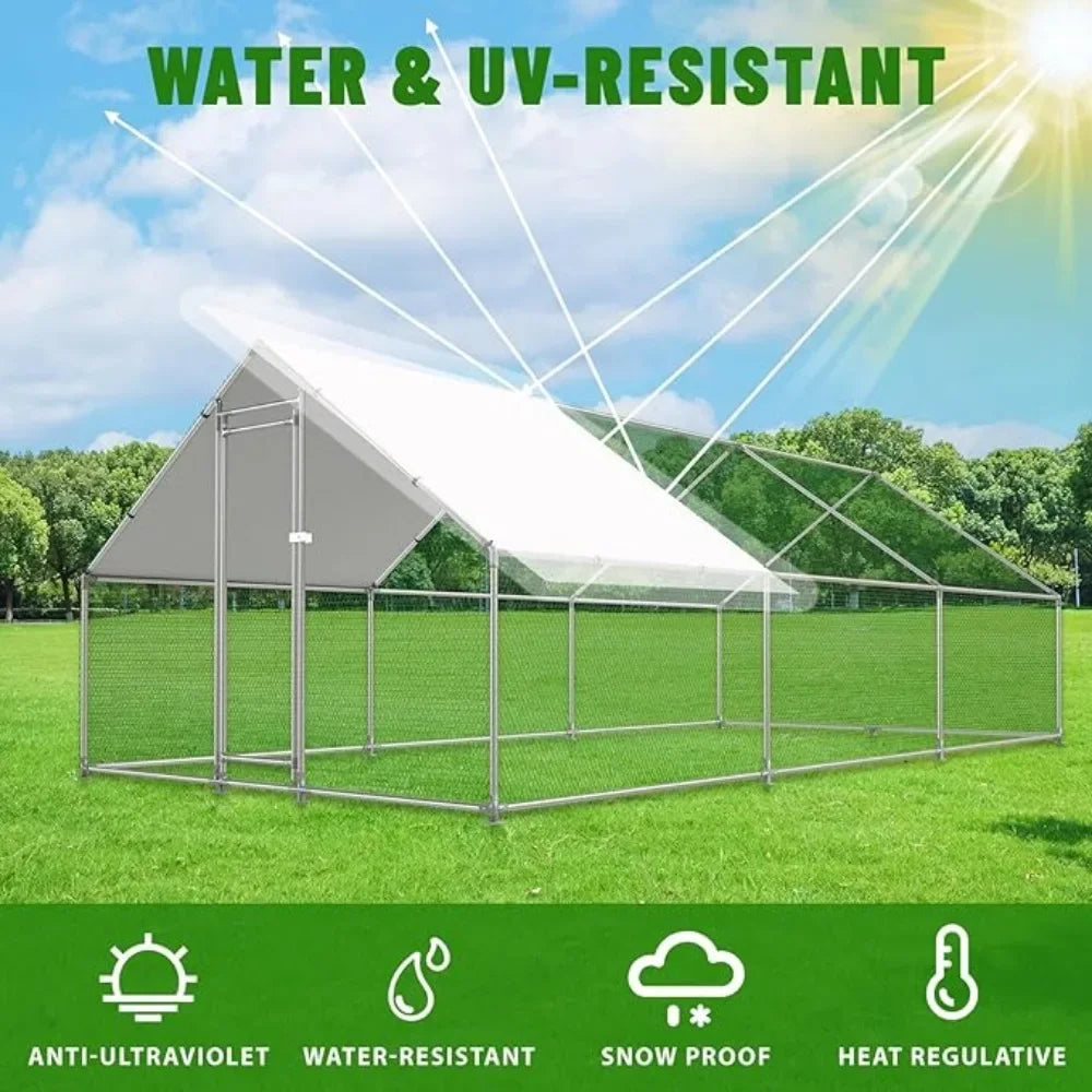 Large Metal Farm Animal Cage/Pen with Water Resident and Anti-UV Cover