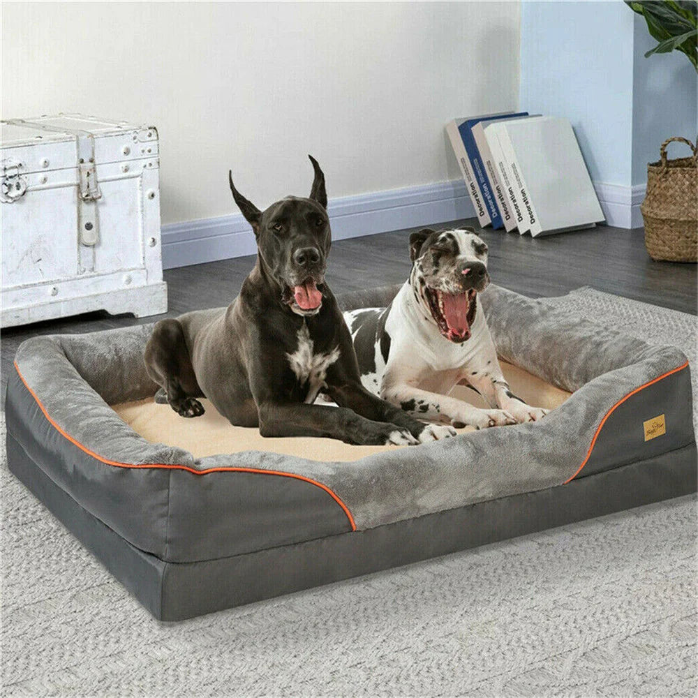 Large Orthopedic Dog Bed with Memory Foam Waterproof Removable Cover