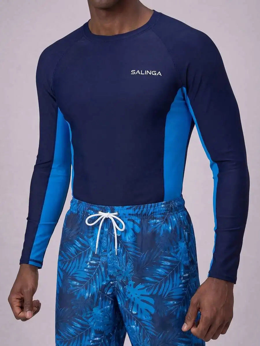 Men's Long Sleeve Rash Guard And Swim Shorts For Surfing