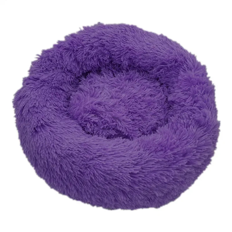 Calming Plush Round Dog Bed