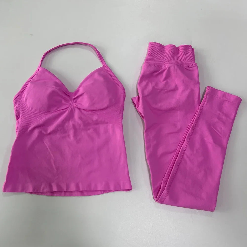 Seamless Womens Workout Set With Tank Top And Leggings