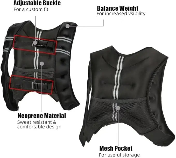 Weighted Vest For Men And Women With 12-30 Weights Included