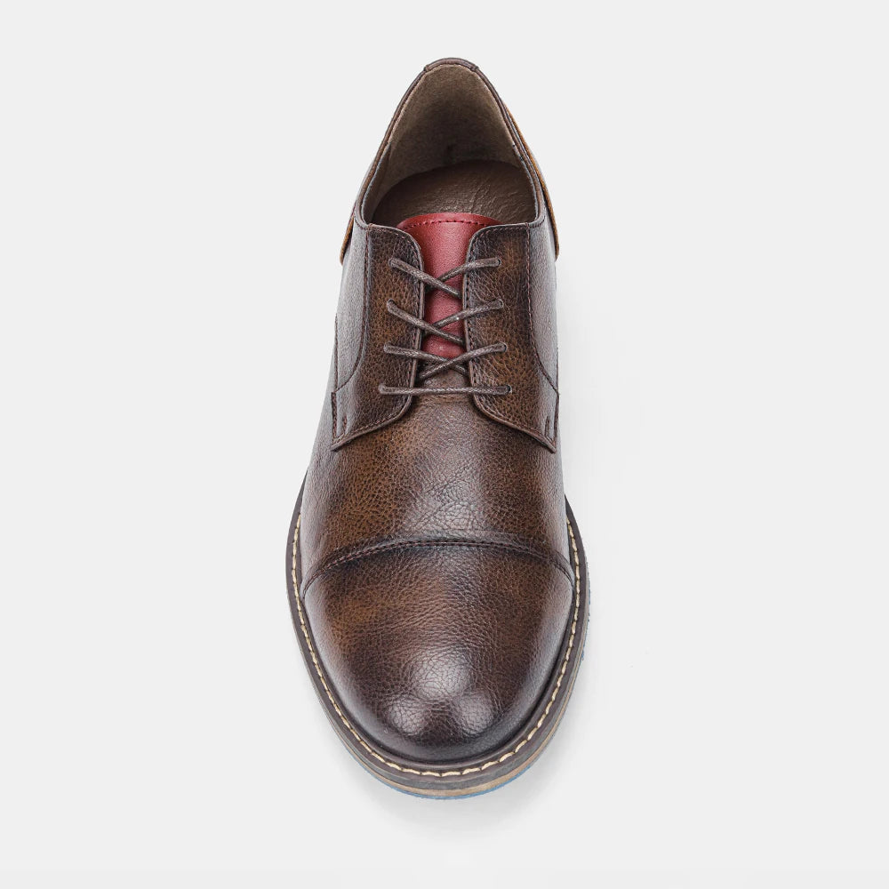 Journey Mens Casual Cap Toe Oxford Leather Dress Shoes