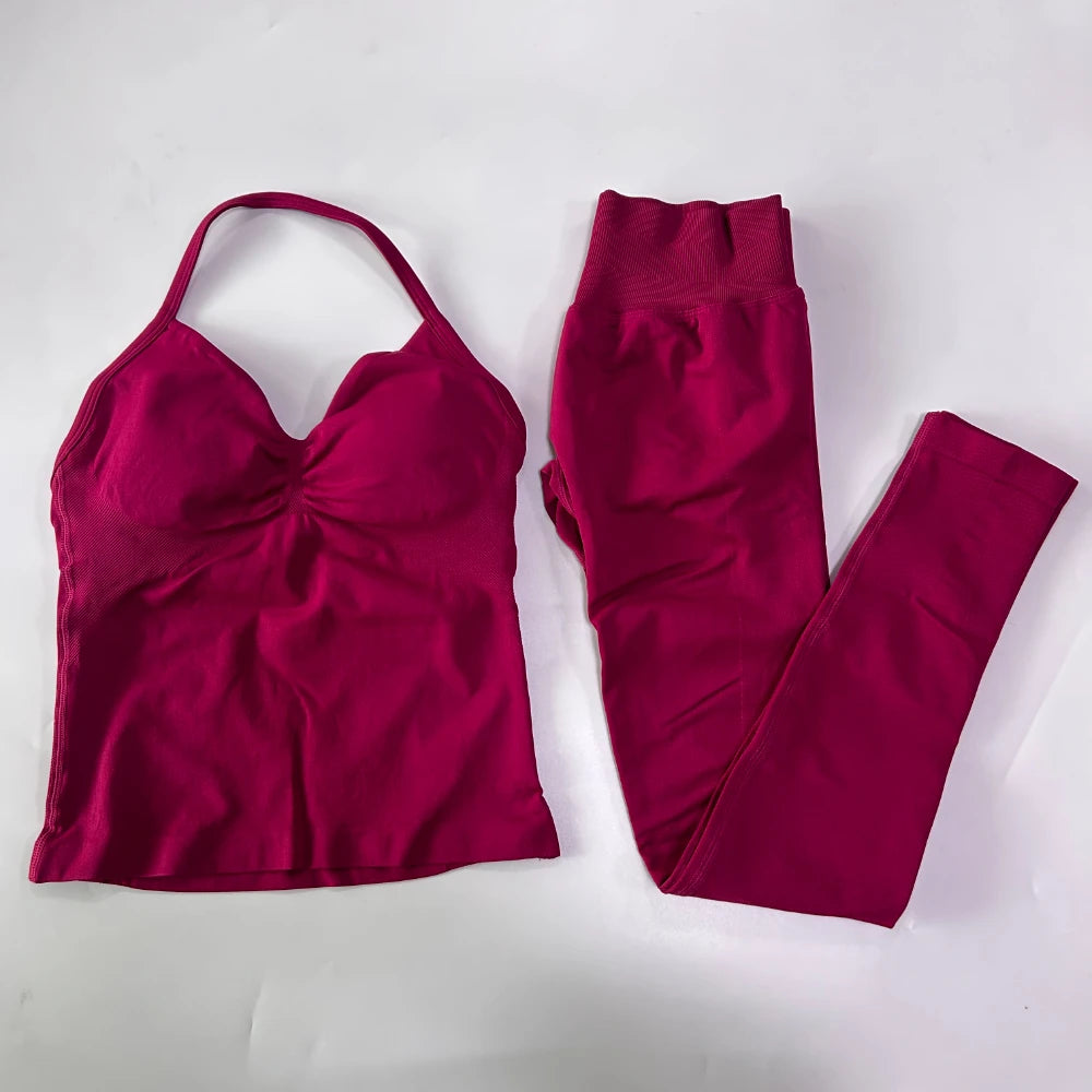 Seamless Womens Workout Set With Tank Top And Leggings