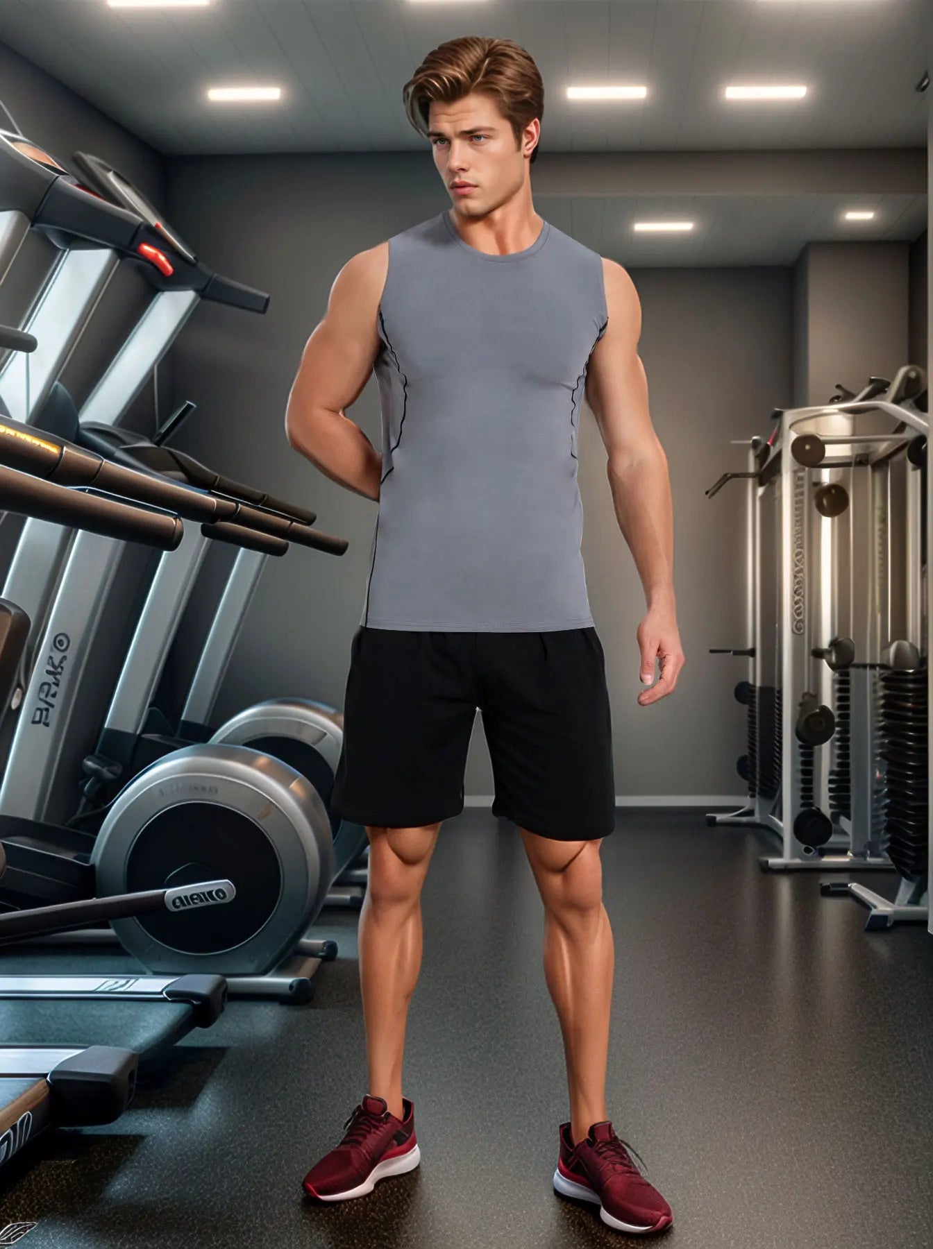 Men's Compression Elastic Sports Tank Top Performance Breathable