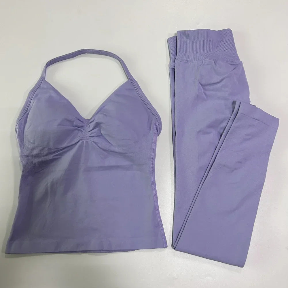 Seamless Womens Workout Set With Tank Top And Leggings