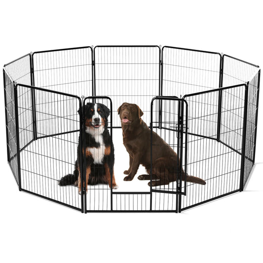8 Panel Heavy Duty Metal Dog Pen Indoors Outdoors Versatile