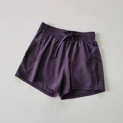 Women's Yoga Shorts Polyester Twill Seamless Knit Fabric Yoga Wear