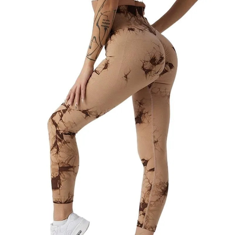 High Waist Tie Dye Yoga Pants for Women Breathable