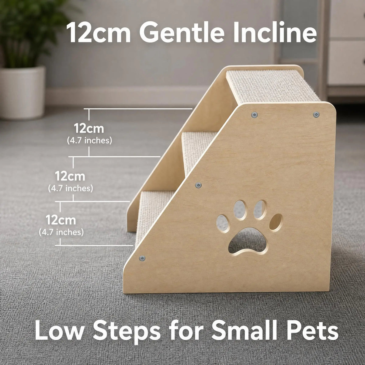 Wooden Pet Stairs for Dogs and Cats With Easy Access
