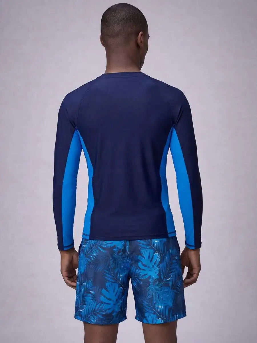 Men's Long Sleeve Rash Guard And Swim Shorts For Surfing
