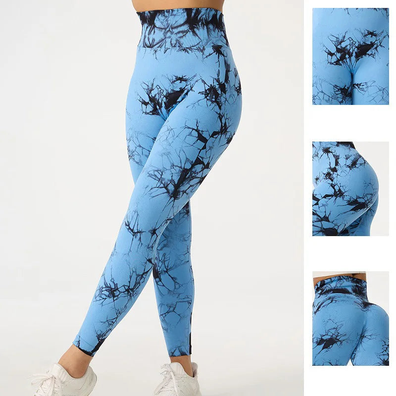 High Waist Tie Dye Yoga Pants for Women Breathable