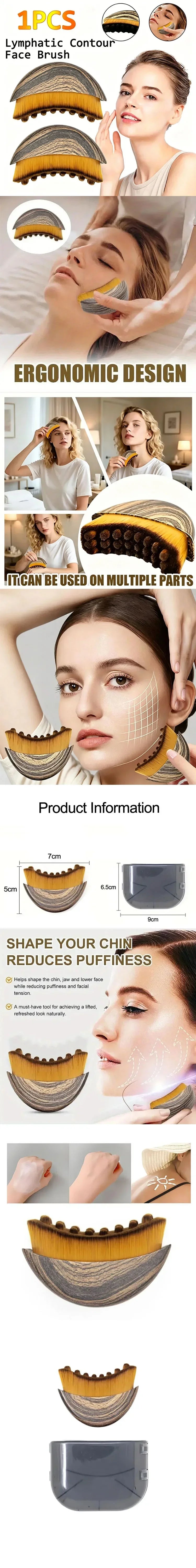 Precise Fit Ergonomic Lymphatic Contour Face Brush