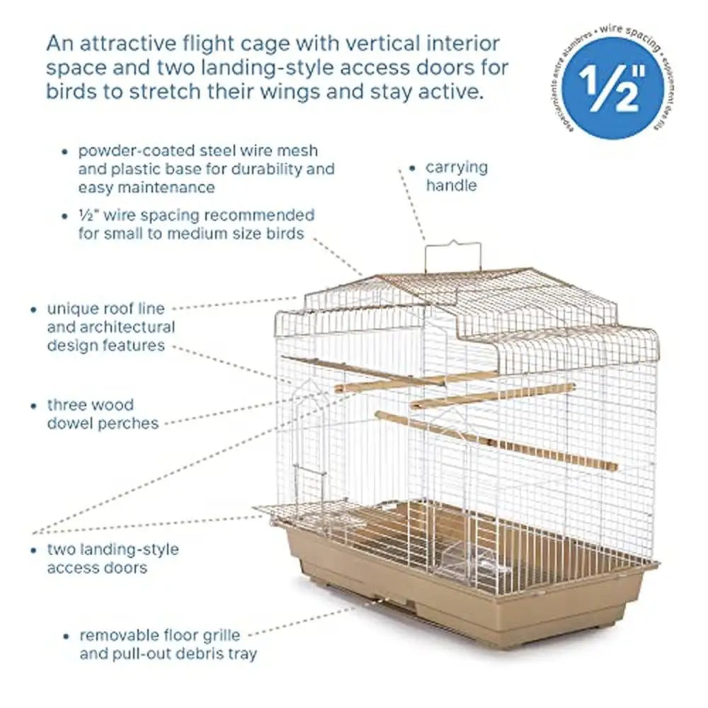 Large Bird Cage  26x14x23.5" with Plastic Accessories