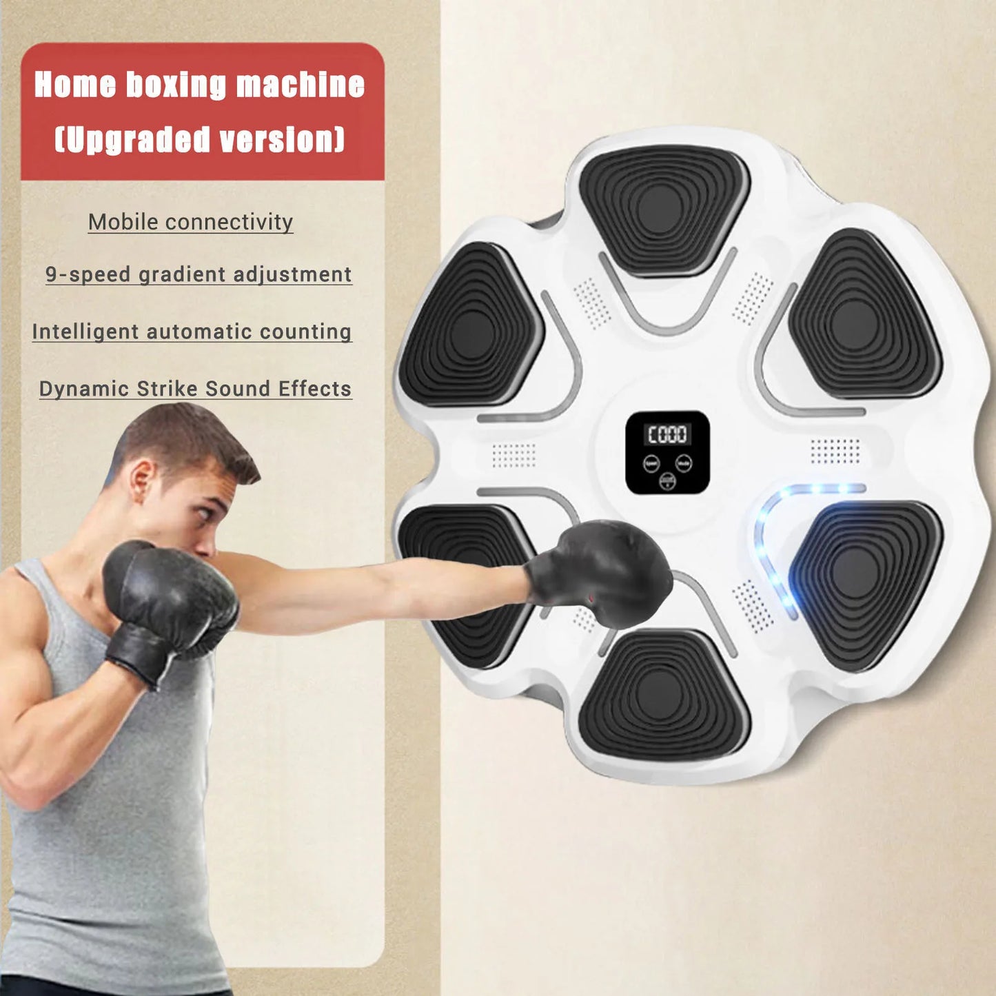 Portable Wall Mounted Boxing Pad Interactive Musical Training Device
