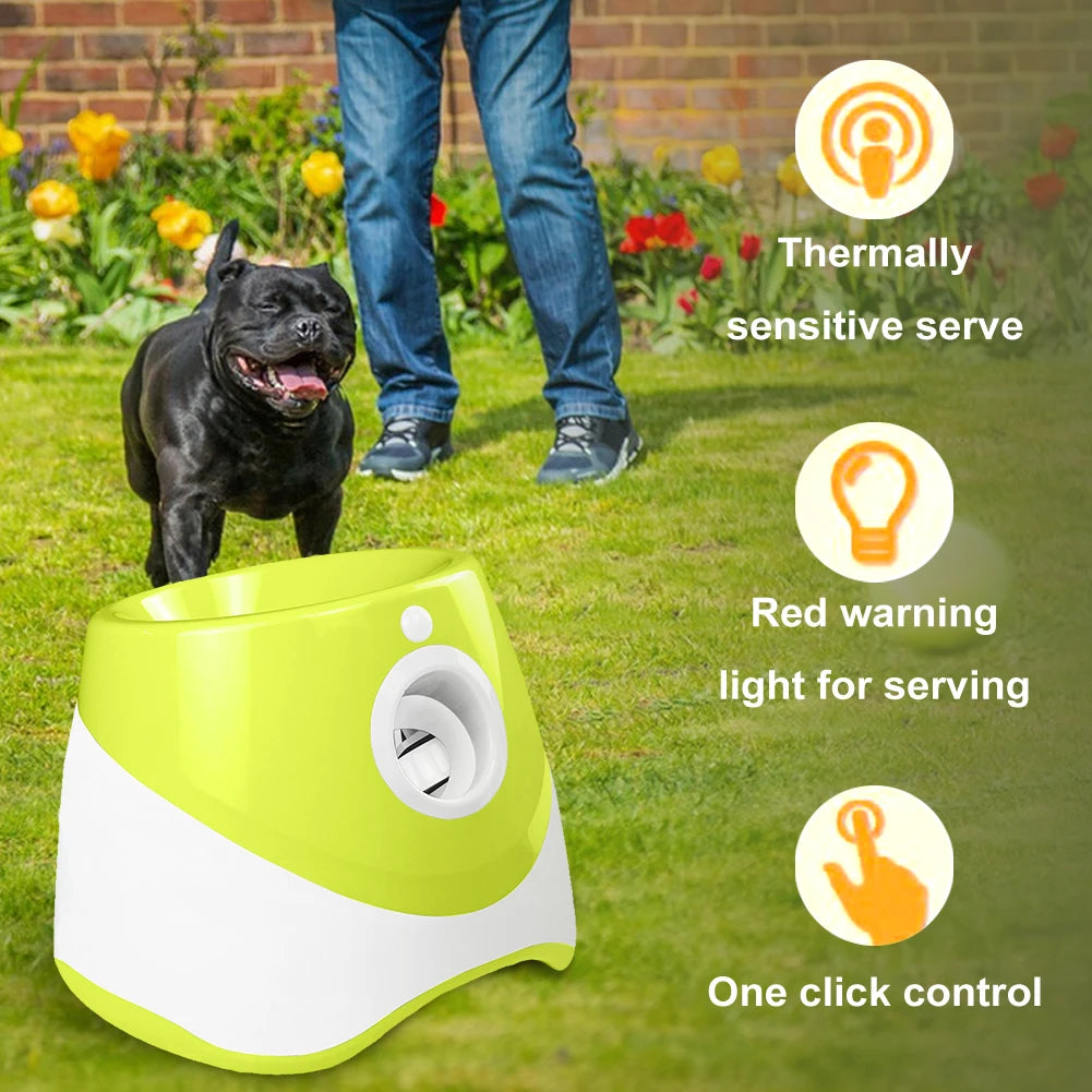 Automatic Dog Ball Launcher With 3 Tennis Balls Indoor Outdoor