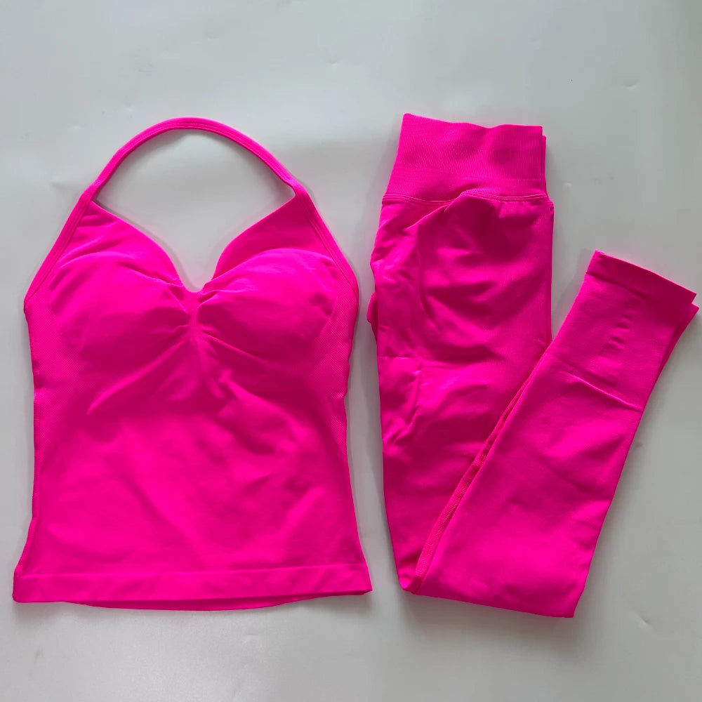 Seamless Womens Workout Set With Tank Top And Leggings