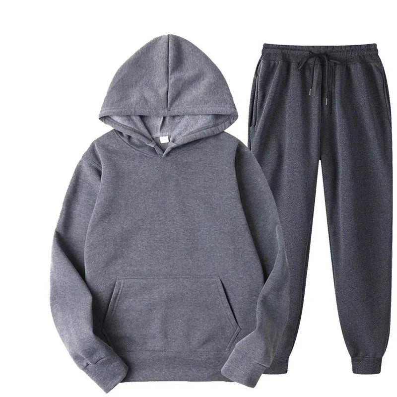 Unisex Pullover Hoodie and Long Legged Pants Set Cozy