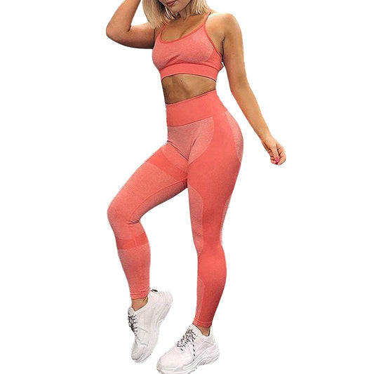 Women s 2-Piece Yoga Workout Set in Vibrant Colors for Active Wear