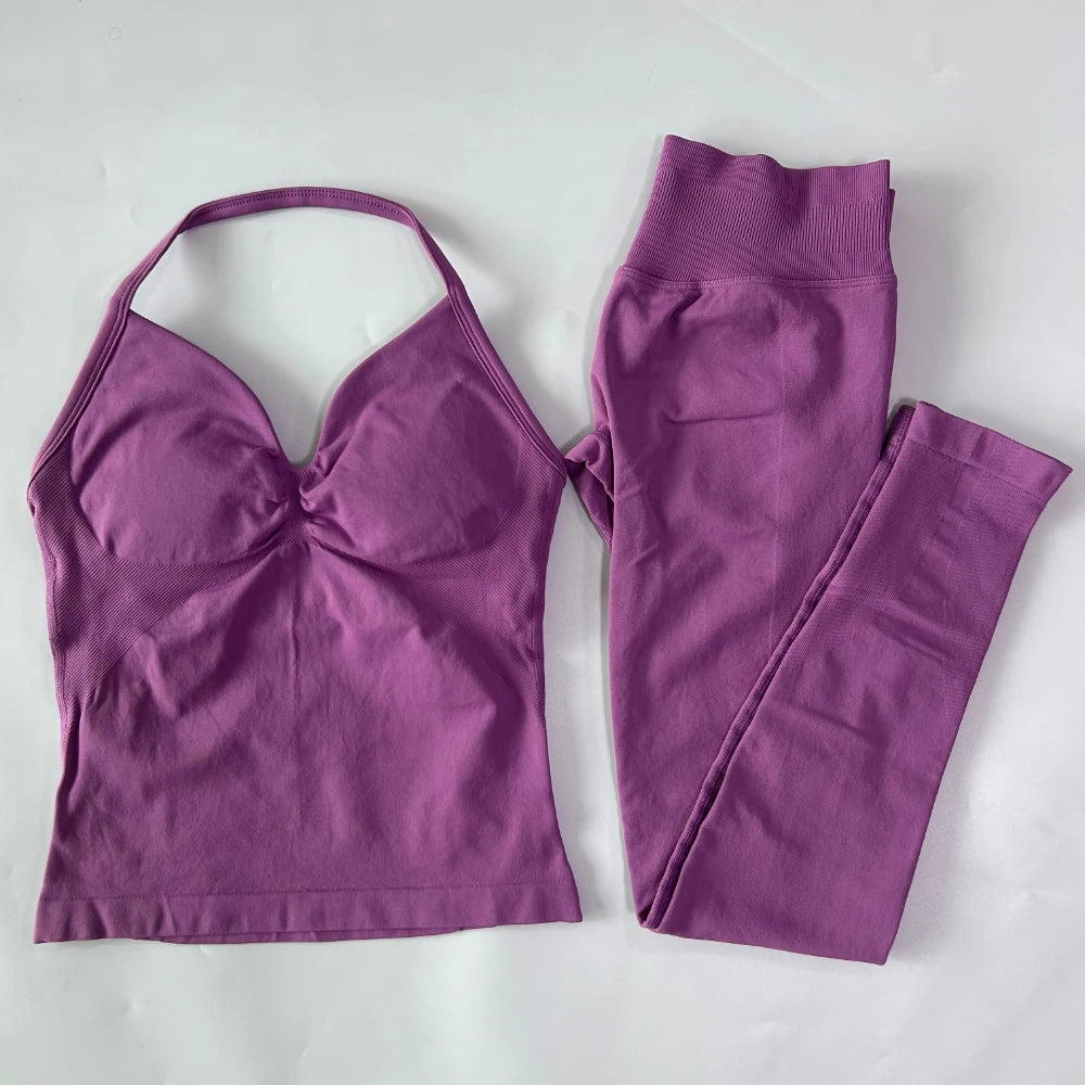 Seamless Womens Workout Set With Tank Top And Leggings