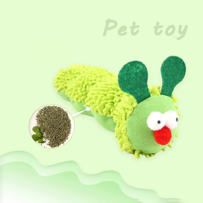 Caterpillar Catnip Plush Chew Toy For Cats Safe Fun Entertainment