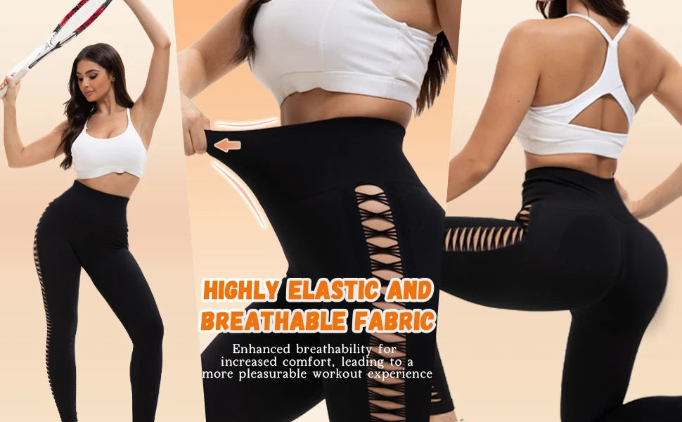 Women High Waisted Fitness Leggings 2 Pack For Gym Running