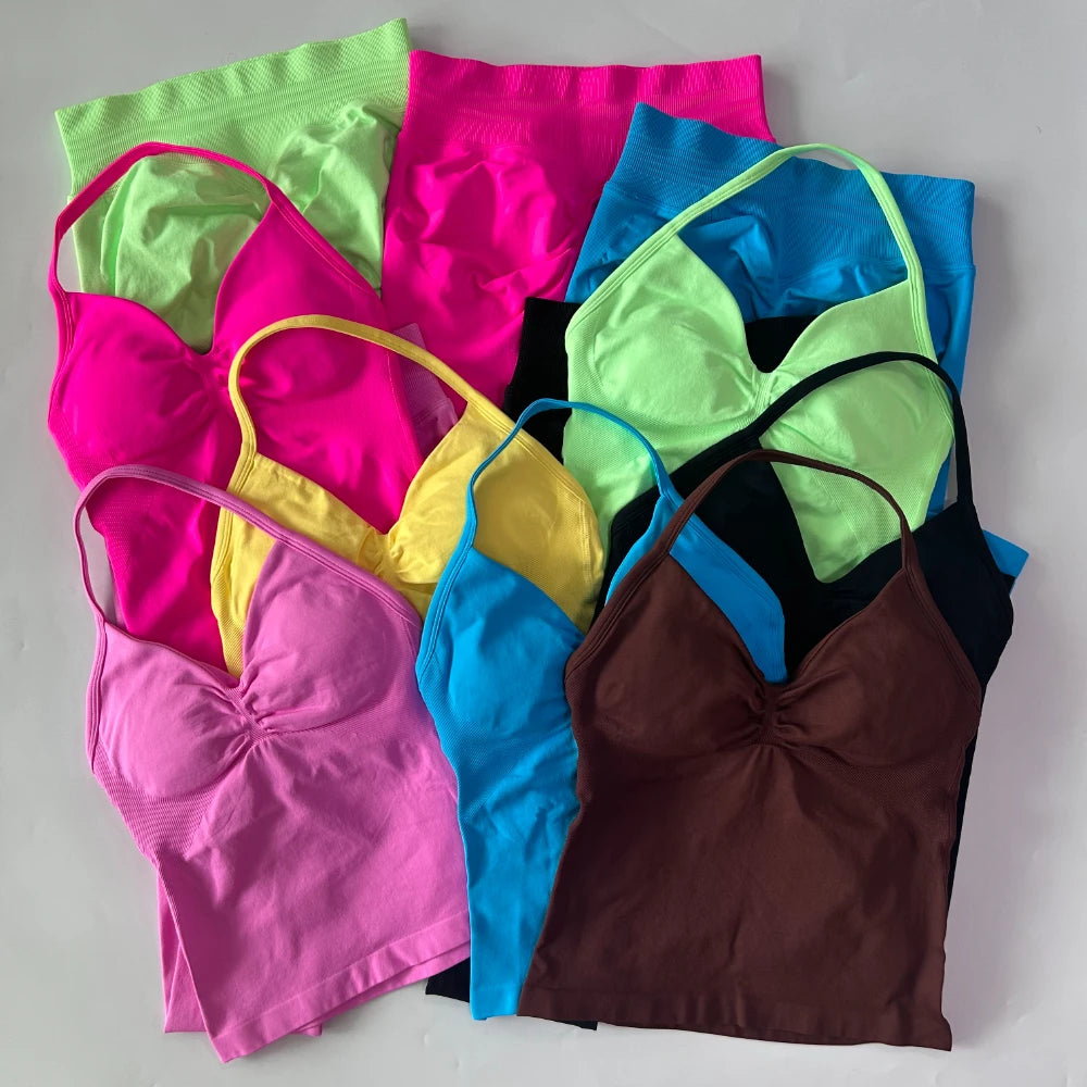 Seamless Womens Workout Set With Tank Top And Leggings
