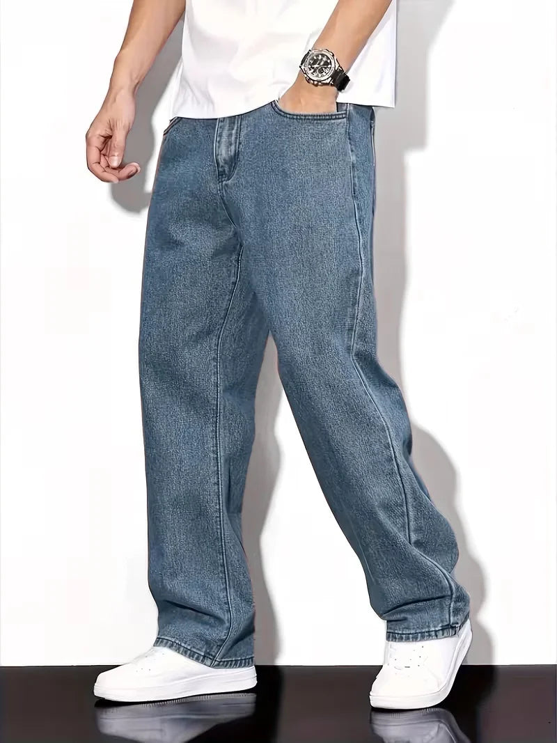 Men's Straight Leg Non Stretch Cotton Blend Denim Jeans
