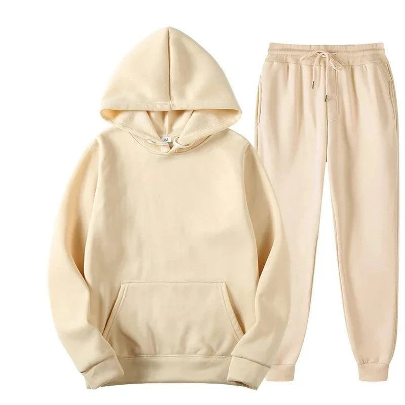 Unisex Pullover Hoodie and Long Legged Pants Set Cozy