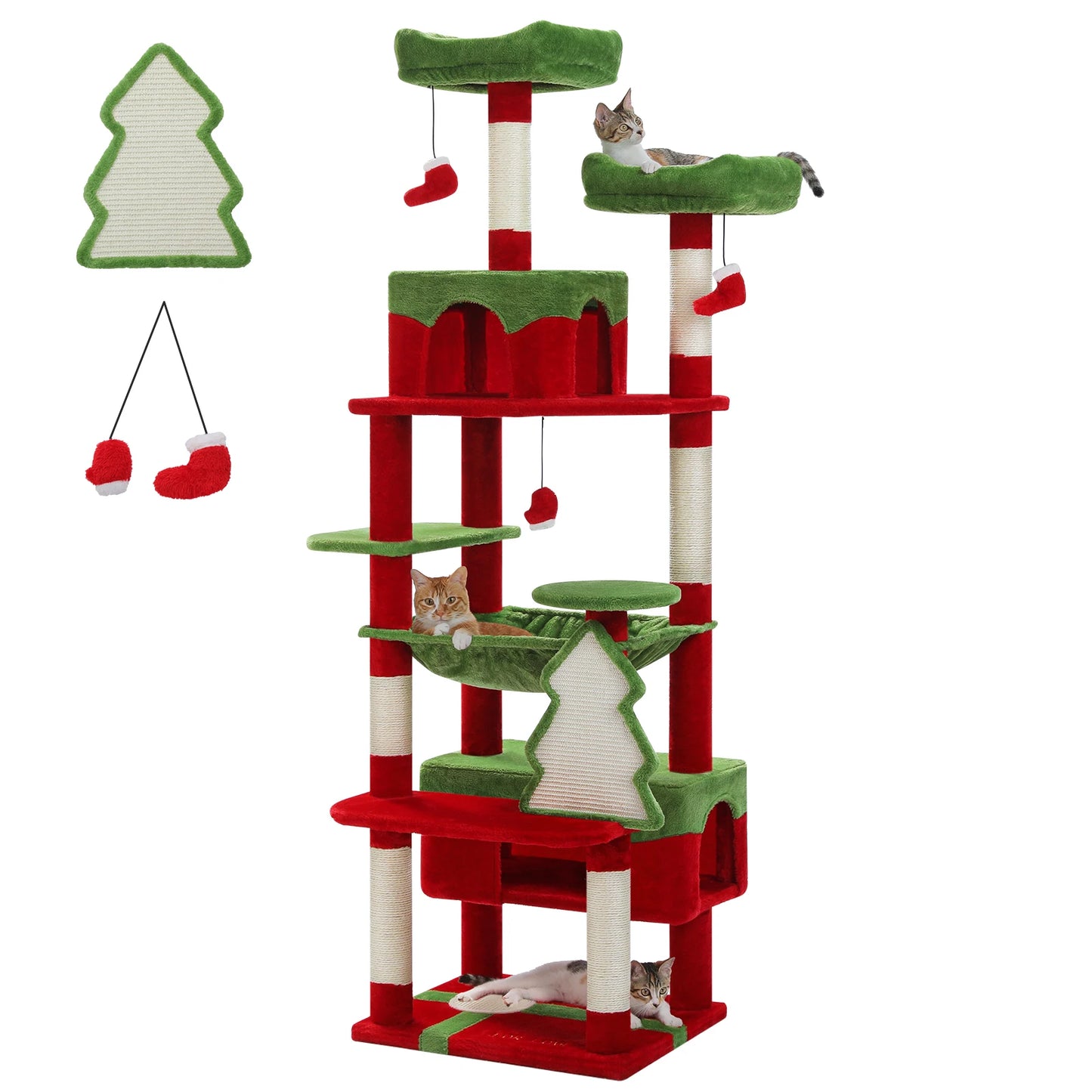 Large Cat Tree And Tower For Indoor Cats With Hammocks