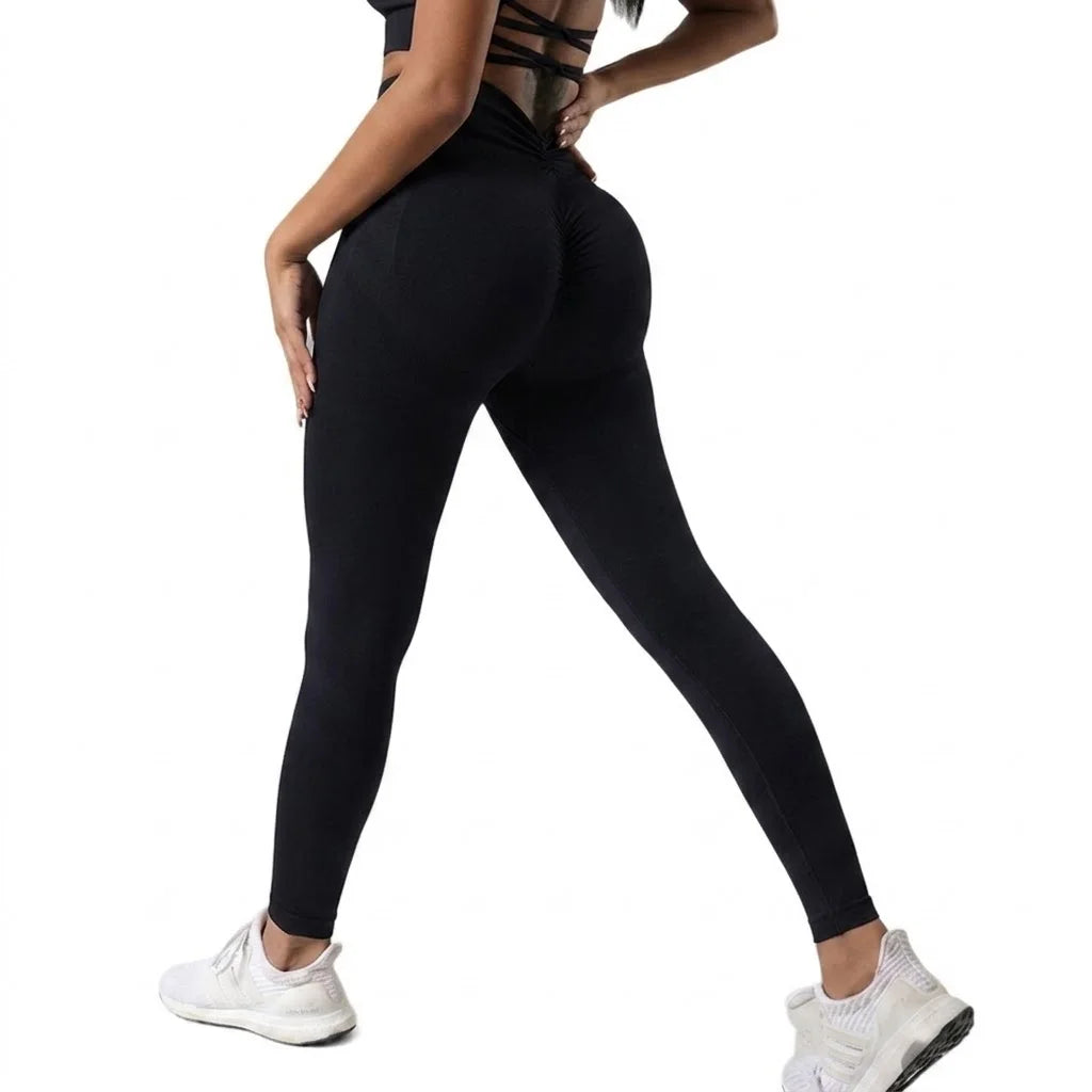 Seamless Mid Waist Yoga Pants For Running And Gym Training