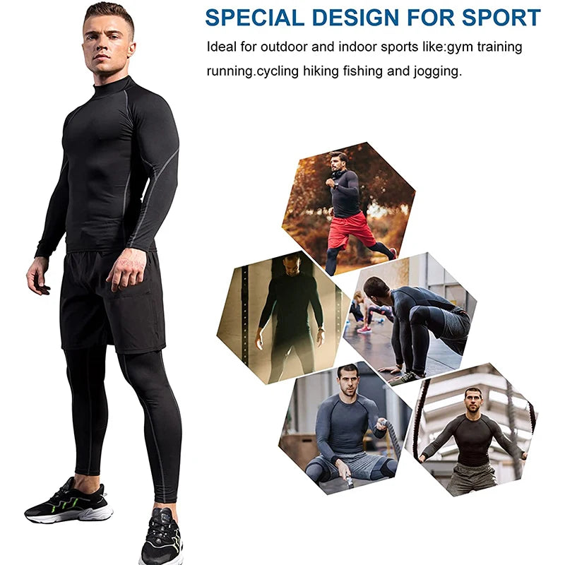 Men's Sports Long Sleeve Compression Shirt for Performance Training