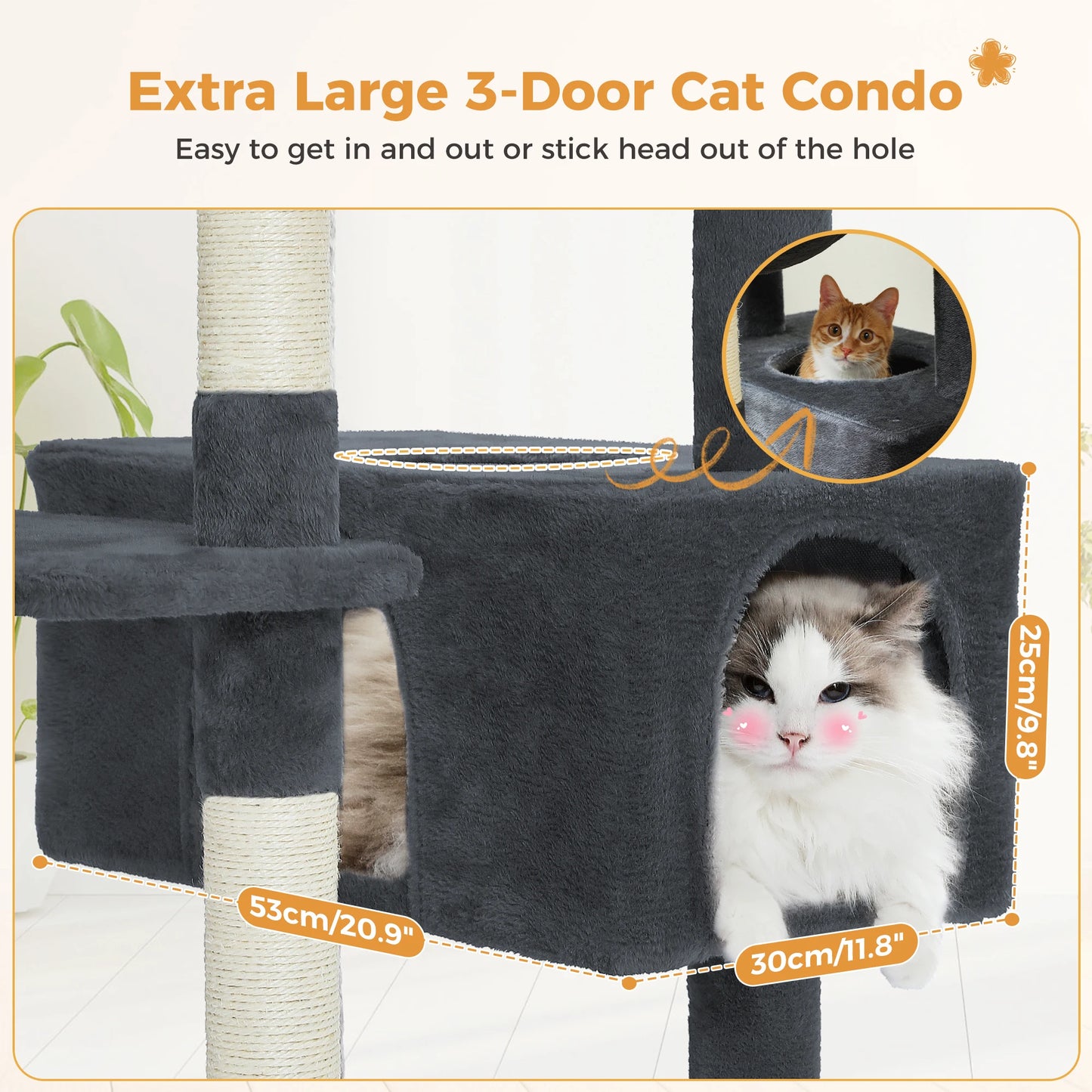 Large Cat Tree And Tower For Indoor Cats With Hammocks