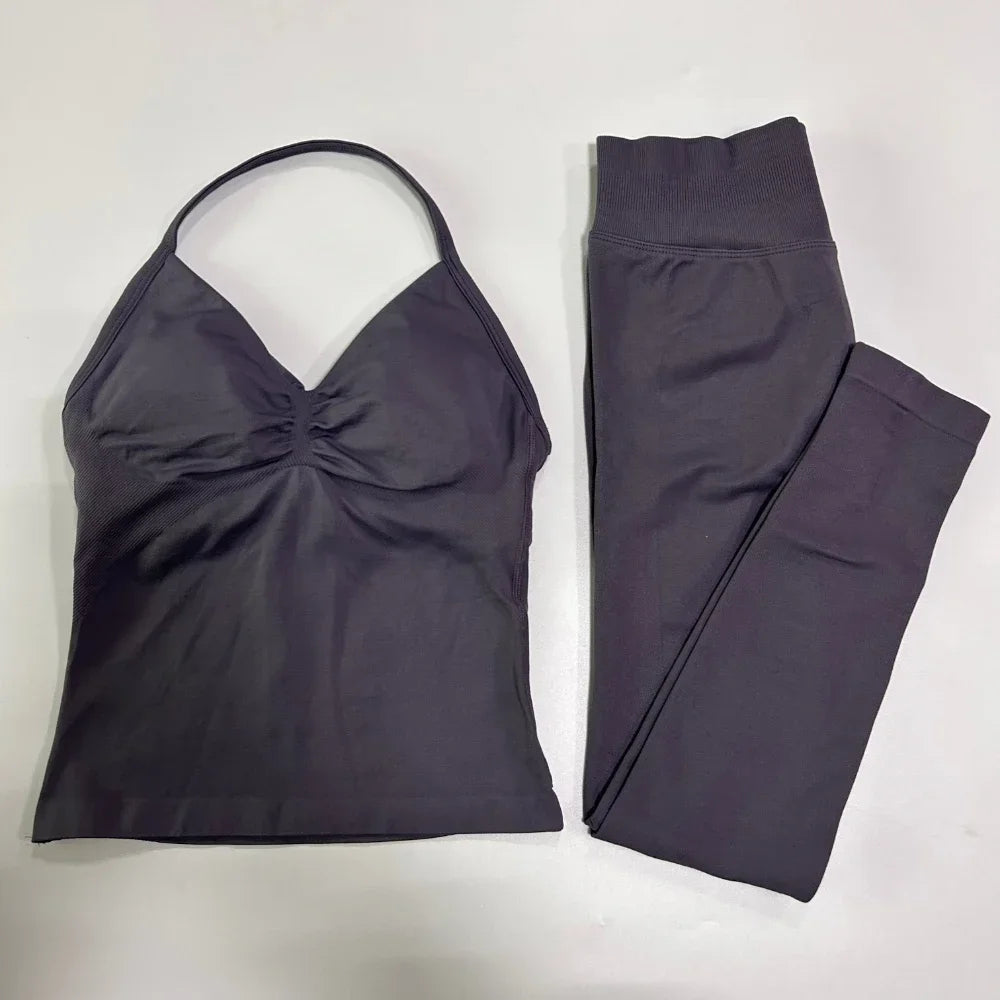 Seamless Womens Workout Set With Tank Top And Leggings