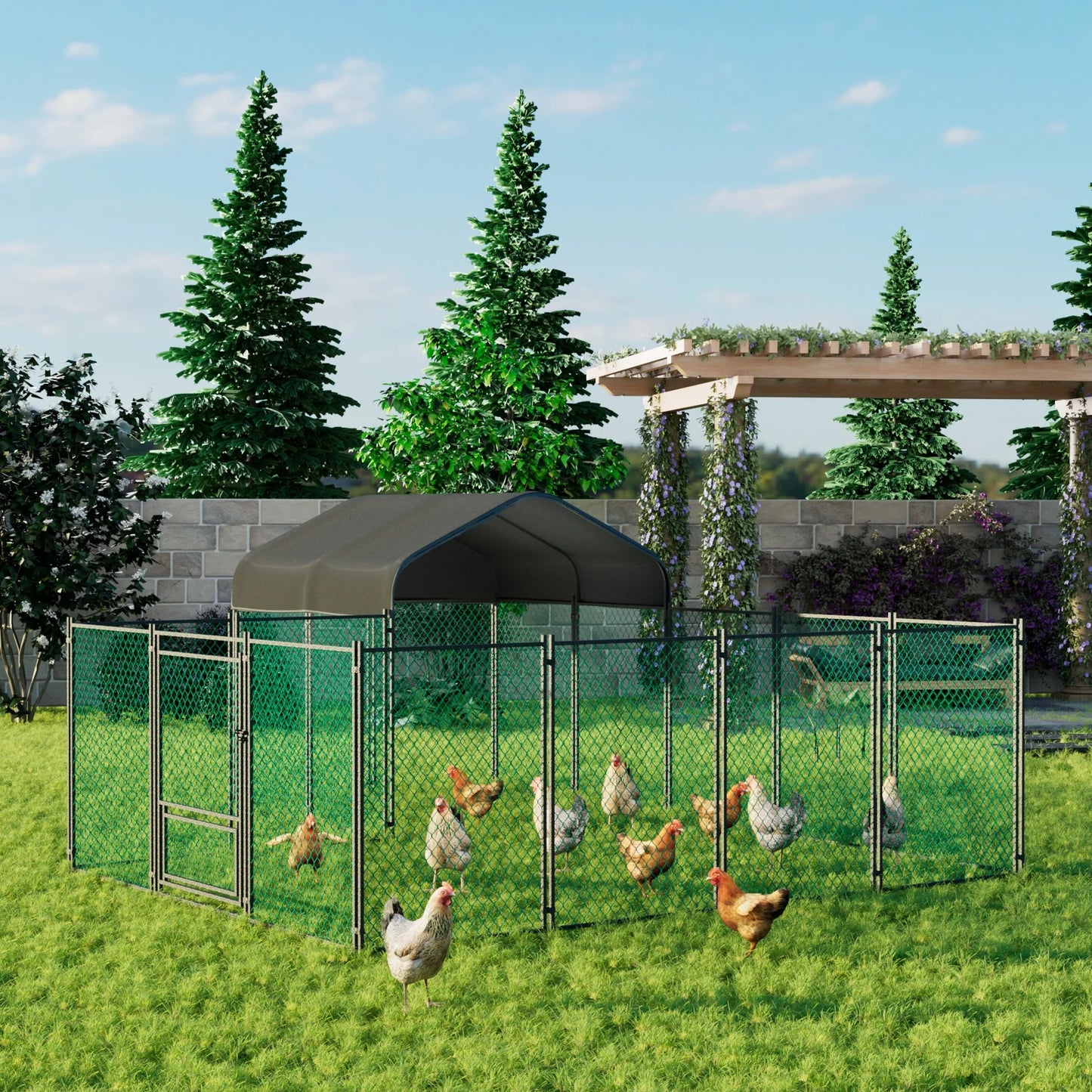 Chicken Coop for Outdoor Yard with Cover