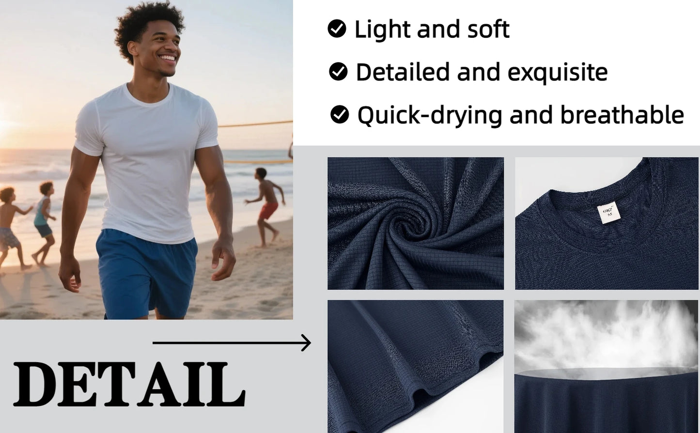 Men Quick Dry Basic Short Sleeve Shirts 5 Pack Essential