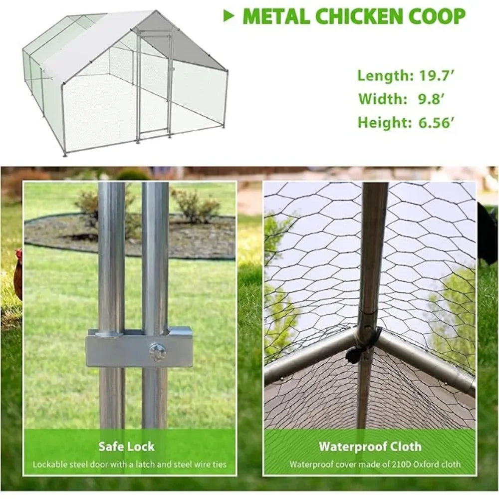 Large Metal Farm Animal Cage/Pen with Water Resident and Anti-UV Cover