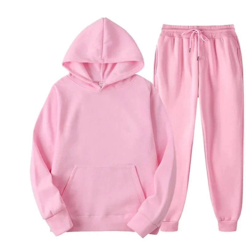 Unisex Pullover Hoodie and Long Legged Pants Set Cozy