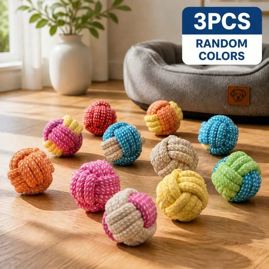 Interactive Dog Chew Ball Set 3 Pack For Engaging Pets