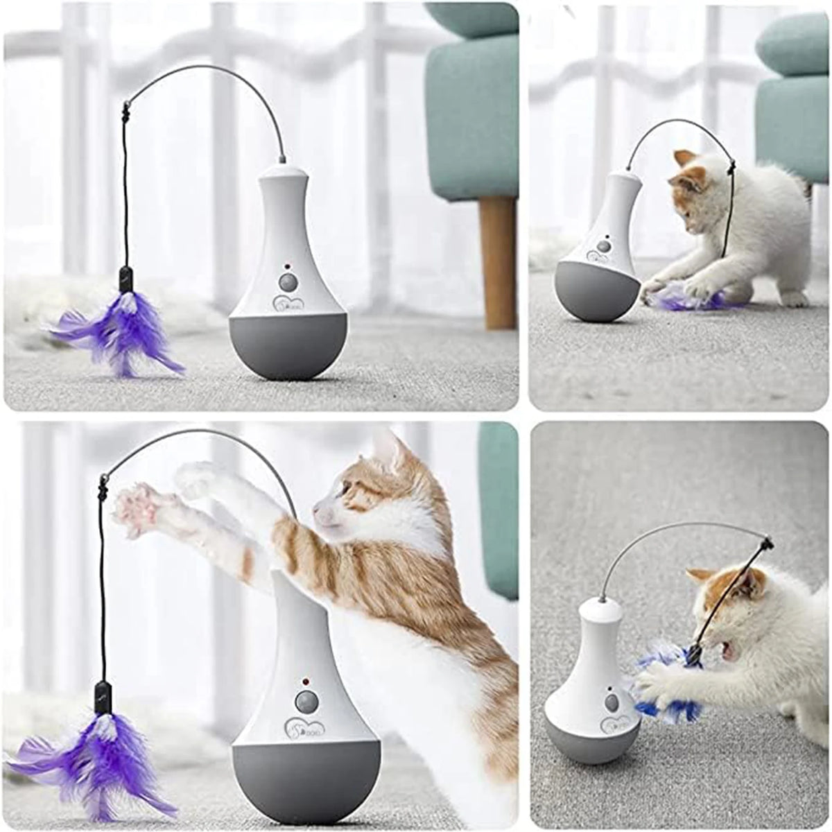 Interactive Cat Exercise Toy With Quiet Automatic Rotating Design
