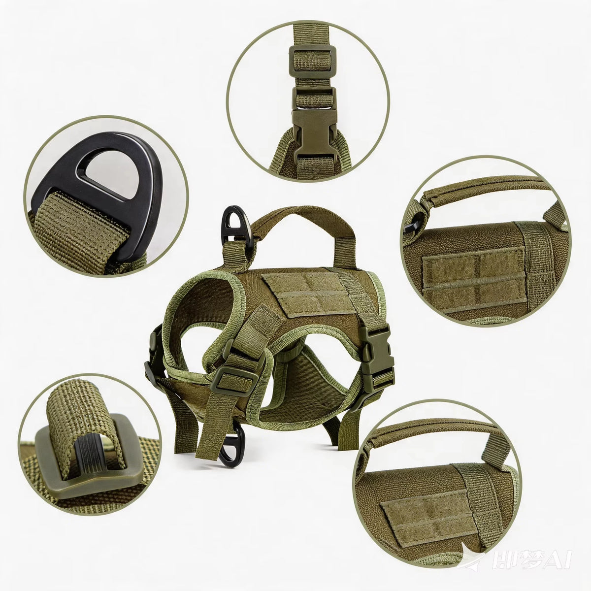 Tactical Cat Harness Vest And Leash Set Adjustable Escape Proof