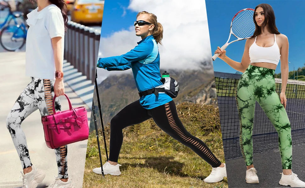 Women High Waisted Fitness Leggings 2 Pack For Gym Running