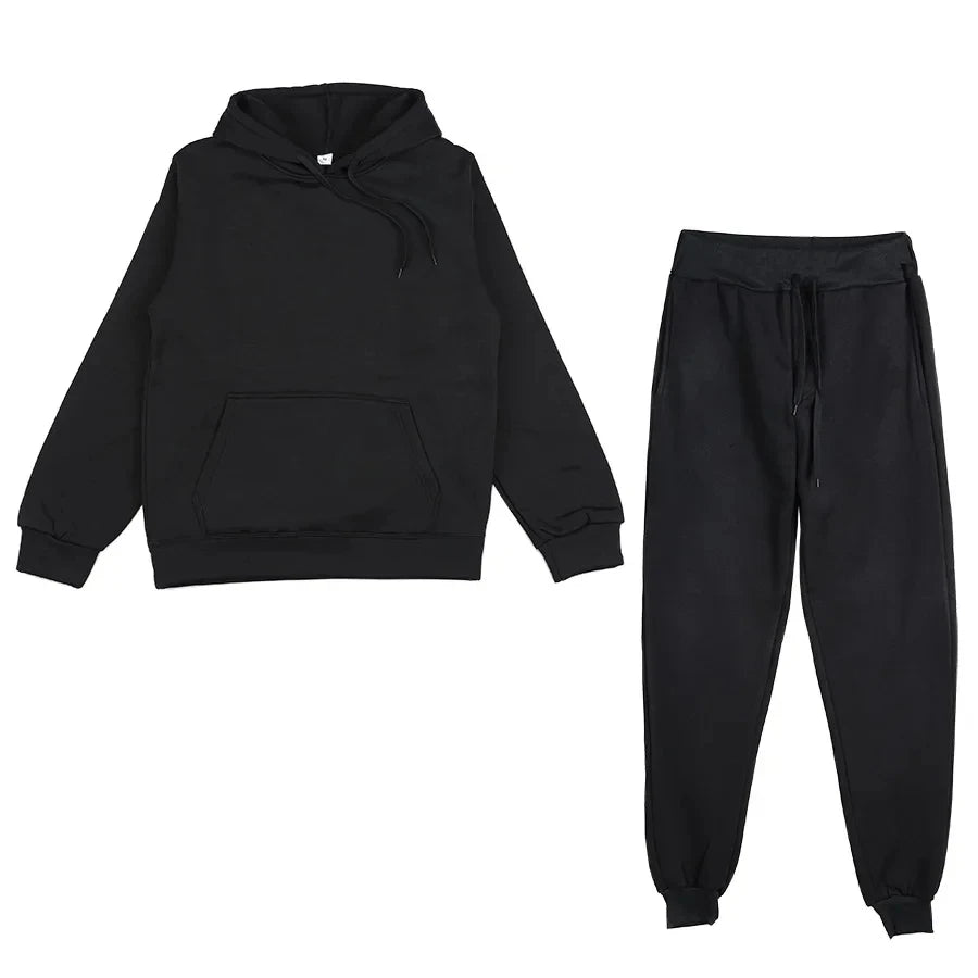 Unisex Pullover Hoodie and Long Legged Pants Set Cozy
