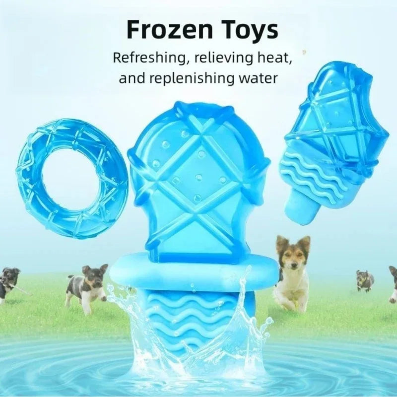 Freezable Ice Pop Dog Cooling Chew Toy Hydrating Teether Dental Care