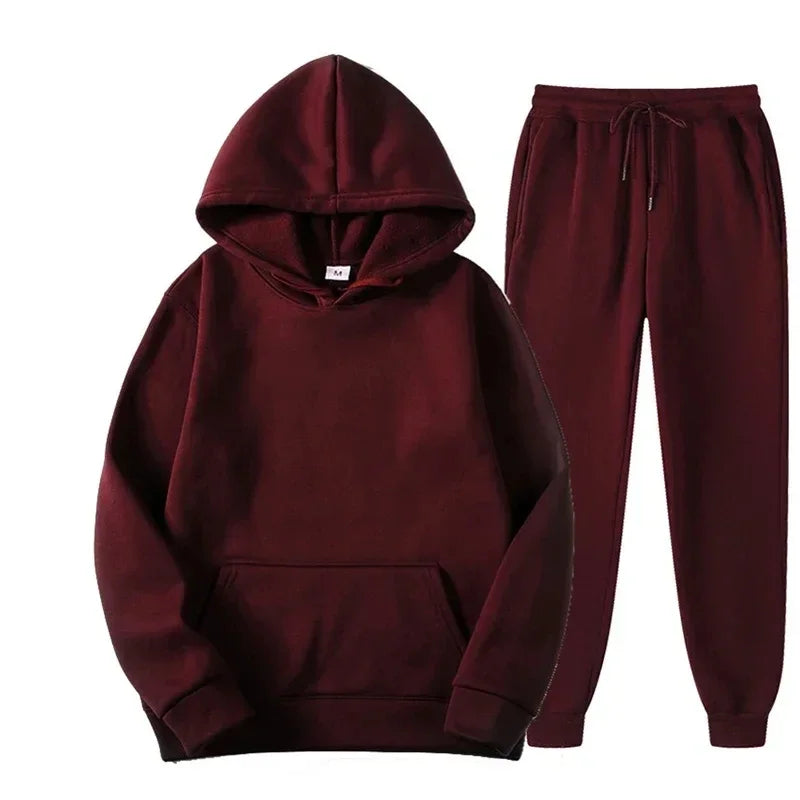 Unisex Pullover Hoodie and Long Legged Pants Set Cozy