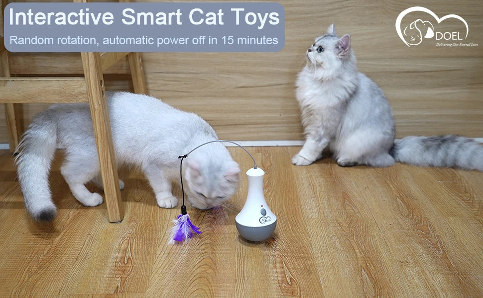Interactive Cat Exercise Toy With Quiet Automatic Rotating Design