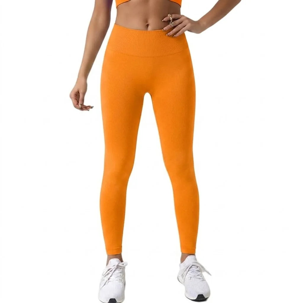 Seamless Mid Waist Yoga Pants For Running And Gym Training