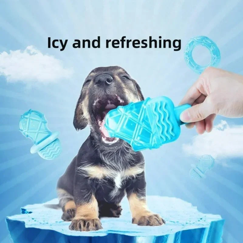 Freezable Ice Pop Dog Cooling Chew Toy Hydrating Teether Dental Care