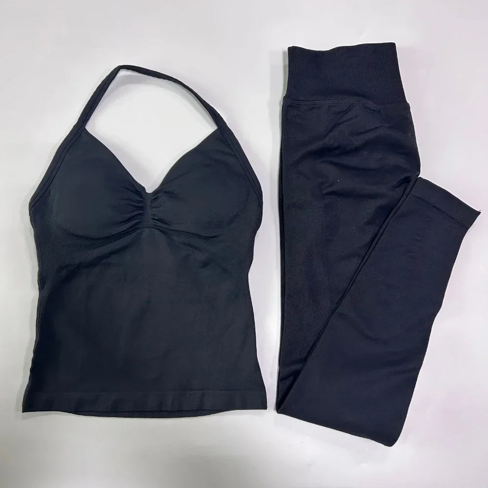 Seamless Womens Workout Set With Tank Top And Leggings