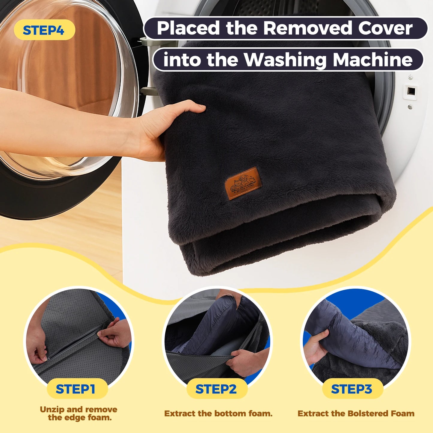 Foldable Portable Dog Bed Washable Non Slip Bottom